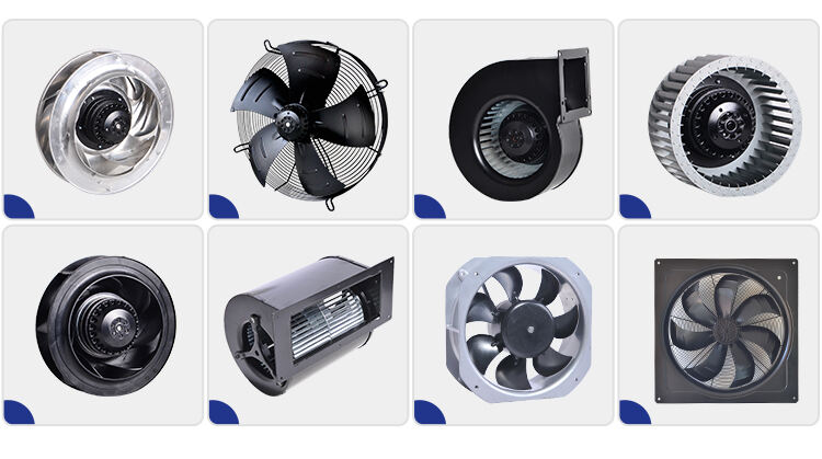 200mm ila 900mm AC/EC/DC geriye eğik radyal fan detayları