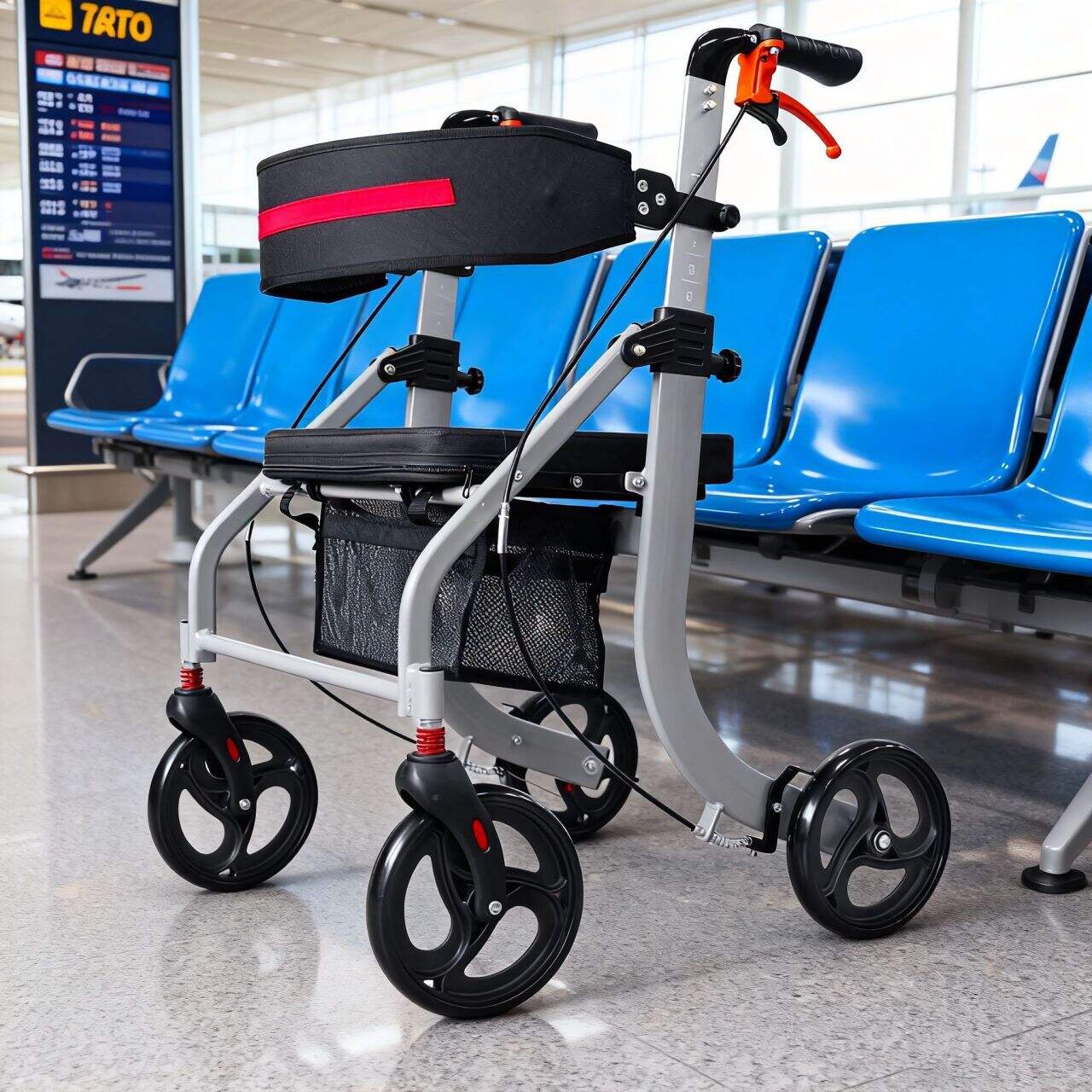 Affordable medical walker with seat with adjustable height