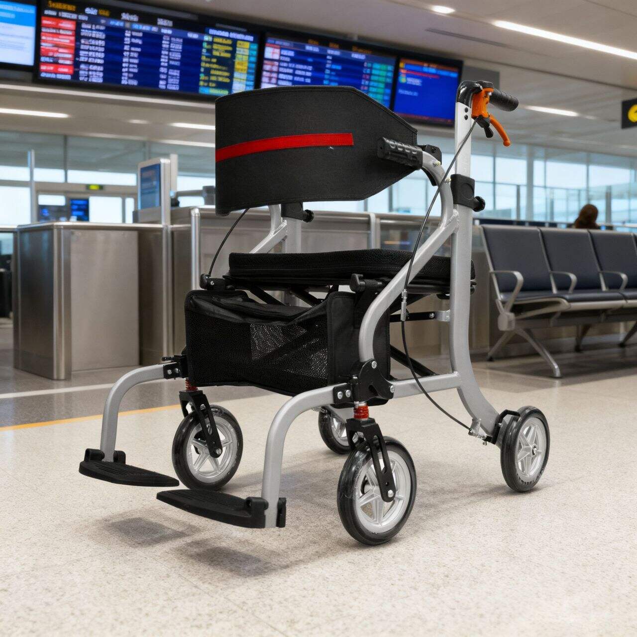 Discover the convenience of a compact rollator for easy transportation