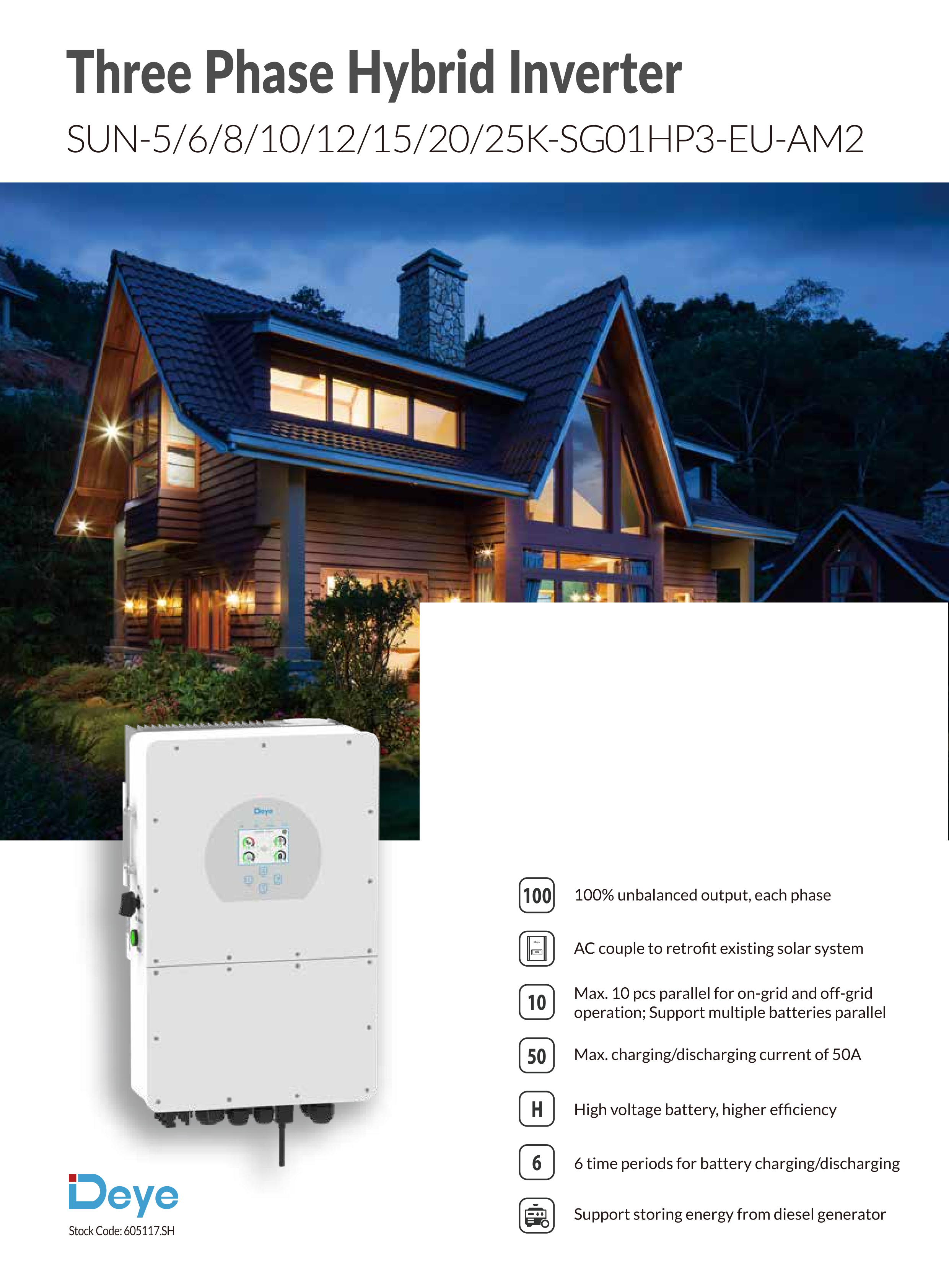 Deye SUN-(5-20)K-SG01HP3-EU-AM2 supplier