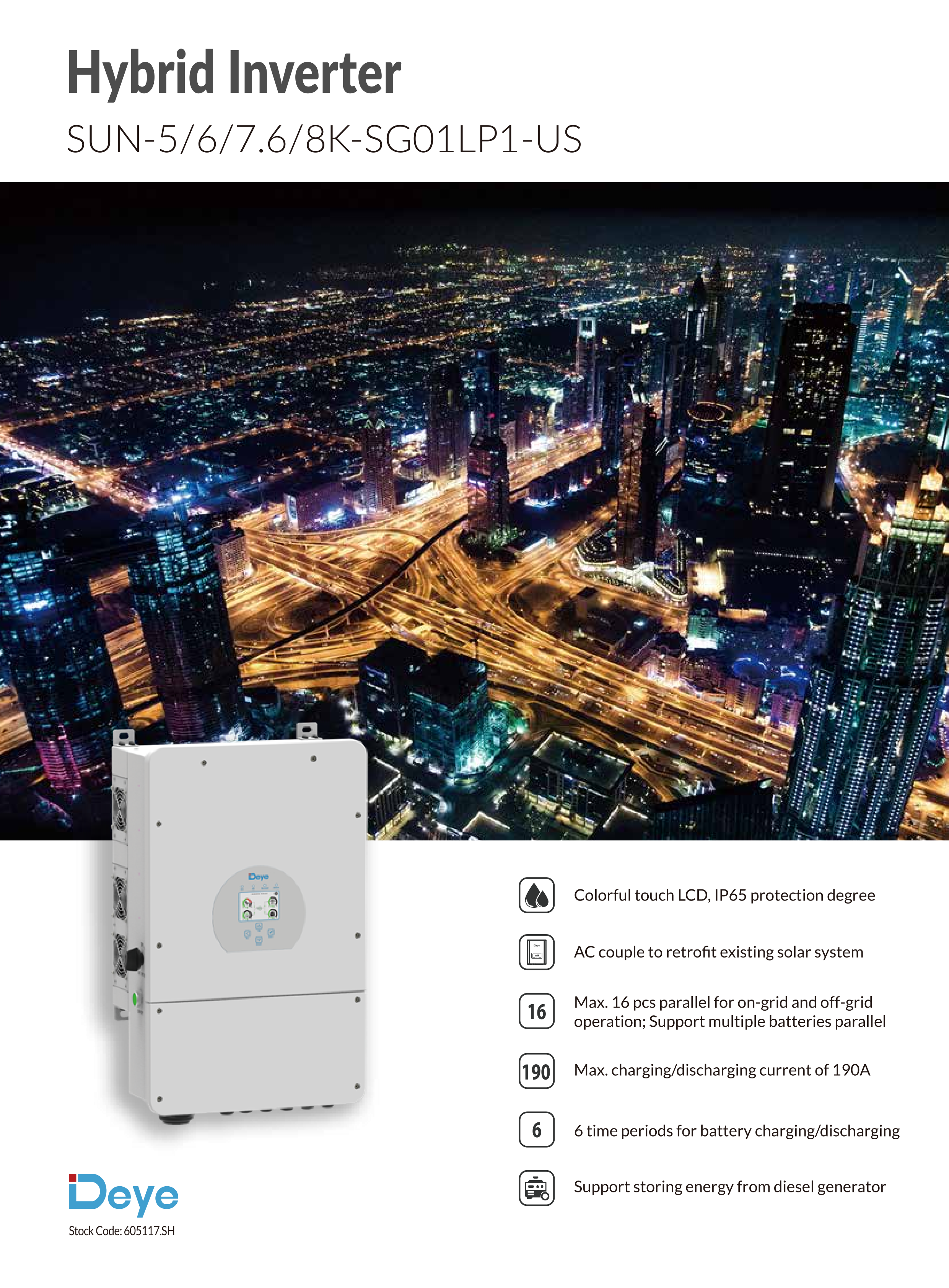 Hybrid solar inverter 48V split phase 240v supplier