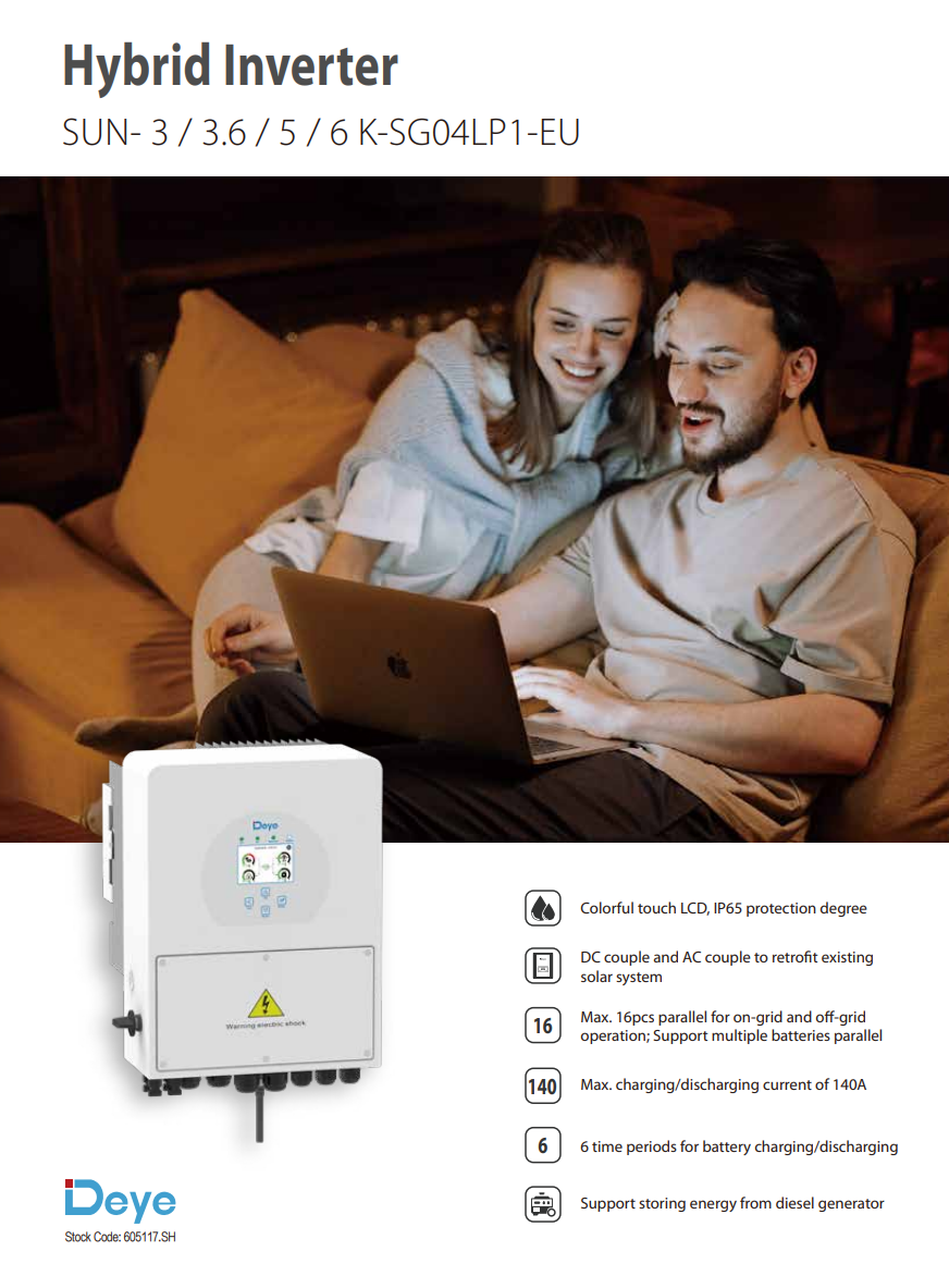 Hybrid Solar Inverter Single Phase WIFI included factory