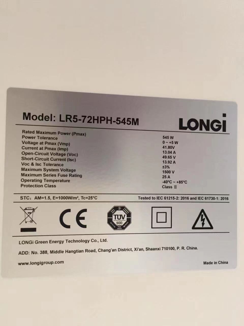 LONGi Explorer Hi-MO 6 LR5-54HTB 410-425M All Black Solpaneler 410W 415W 420W 425W longi solpanelsdetaljer