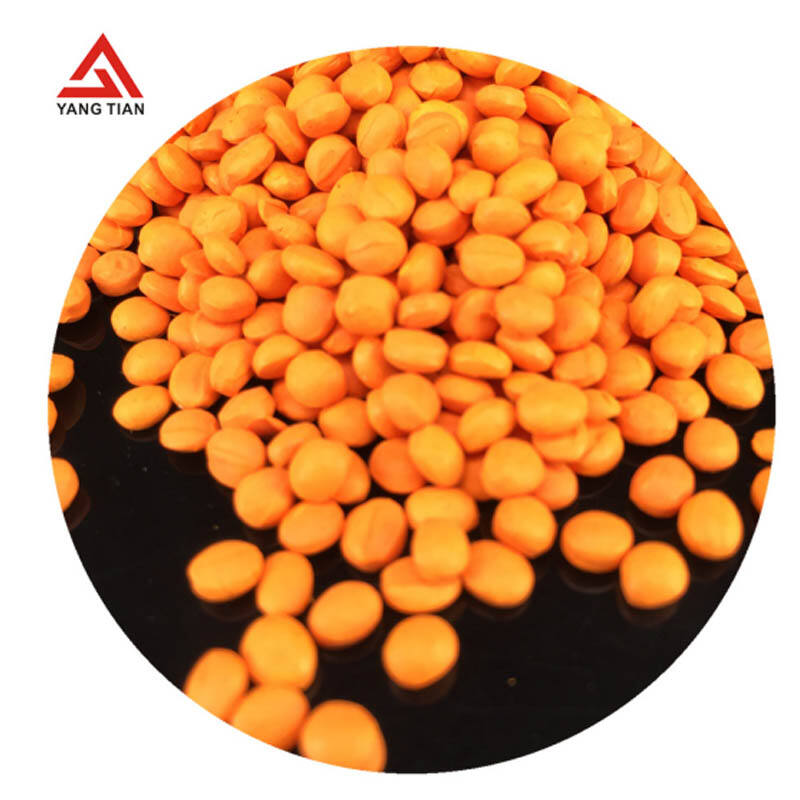 Y-8 Plastic masterbatch orange yellow color master batch for pp pe of plastic product shopping bags, casting film