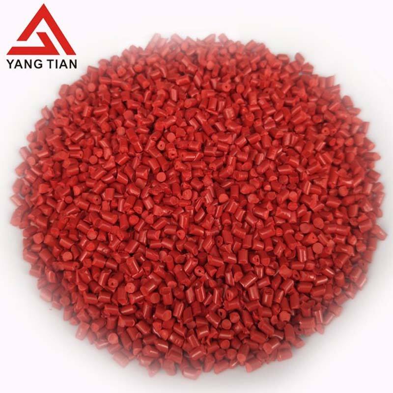 La fábrica de China produce masterbatch de plástico de color rojo PP PE PET lote maestro rojo utilizado en bolsas de compras de fibra de película plástica, película de fundición, etc.