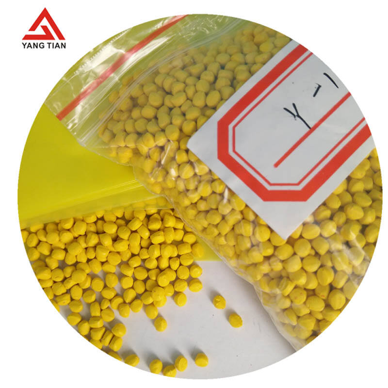 PP Sulfur Kuning Warna Masterbatch Plastic Colorant Pigmen Isi 18% kanggo Bag Film Pipe