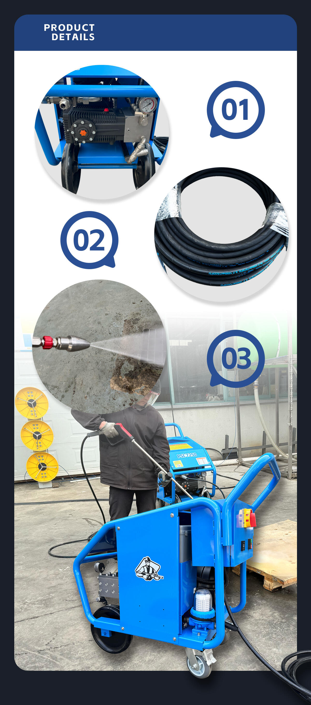 18KW 7250Psi 500Bar 18Lpm 440V/60HZ Hot Selling Rate Cleaning Machine Heavy-Duty  Ship Deck Electric Pressure Washer supplier