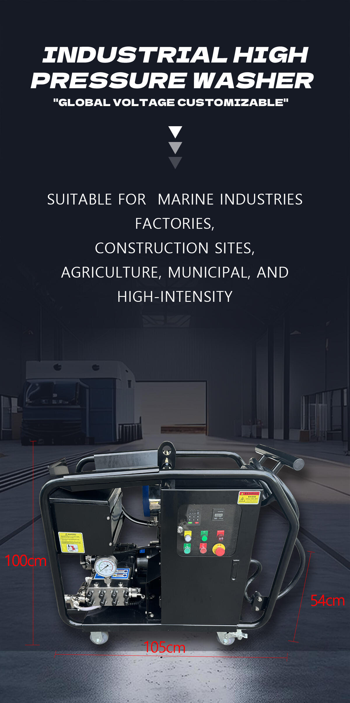 60hz 36kw 14500psi 1000bar 18lpm commercial buildings washing industrial high pressure washer  remove rust deburring-2