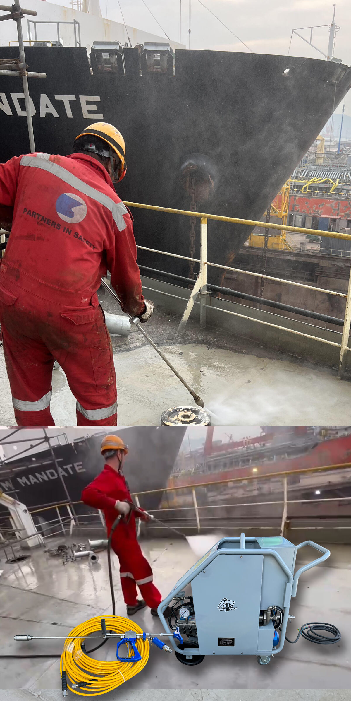 36KW 14500Psi 1000Bar 18Lpm Efficient Industrial Cleaning Ship Deck 440V Electric High Pressure Washing Washer manufacture