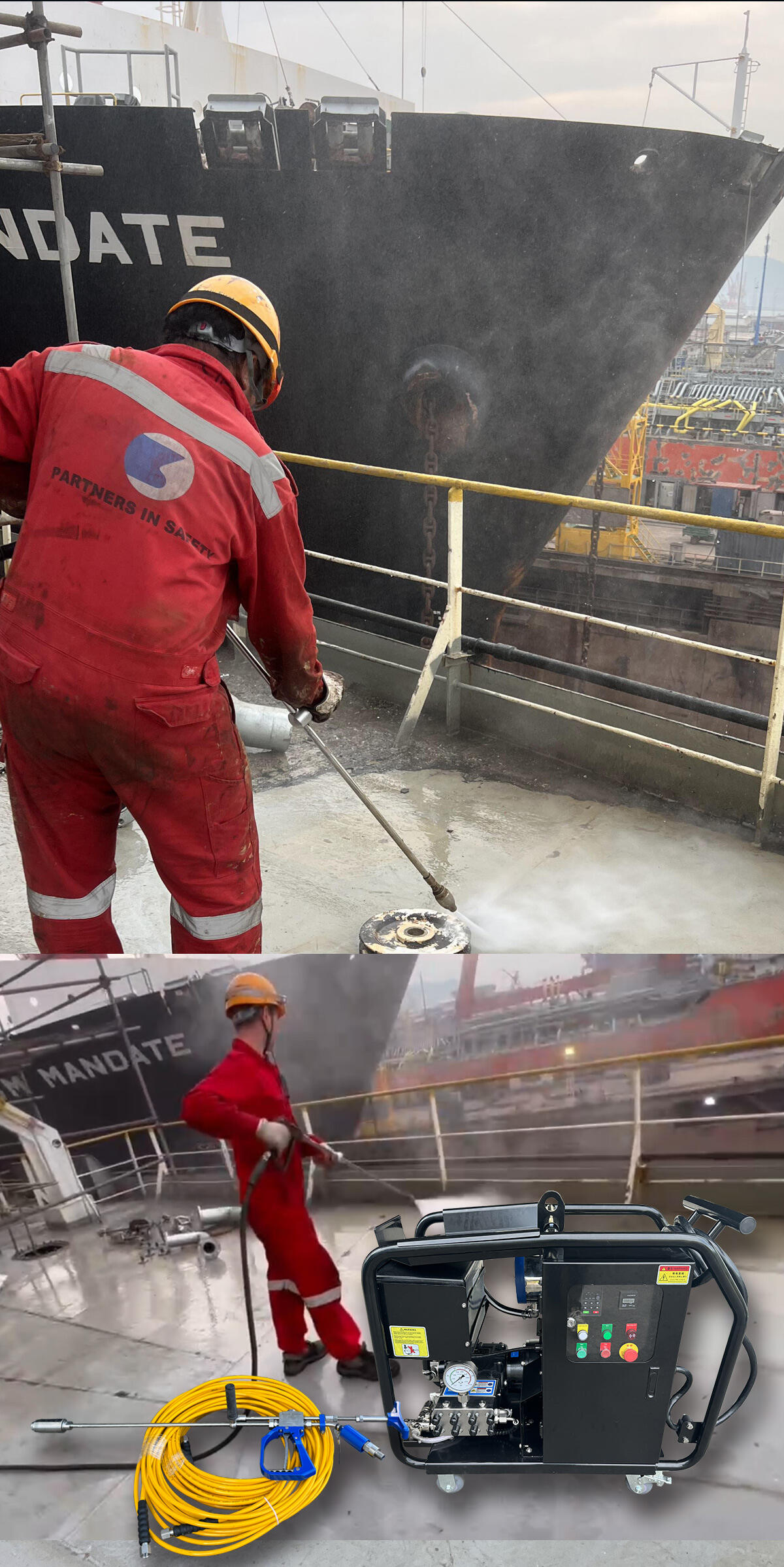 60hz 36kw 14500psi 1000bar 18lpm commercial buildings washing industrial high pressure washer  remove rust deburring-4