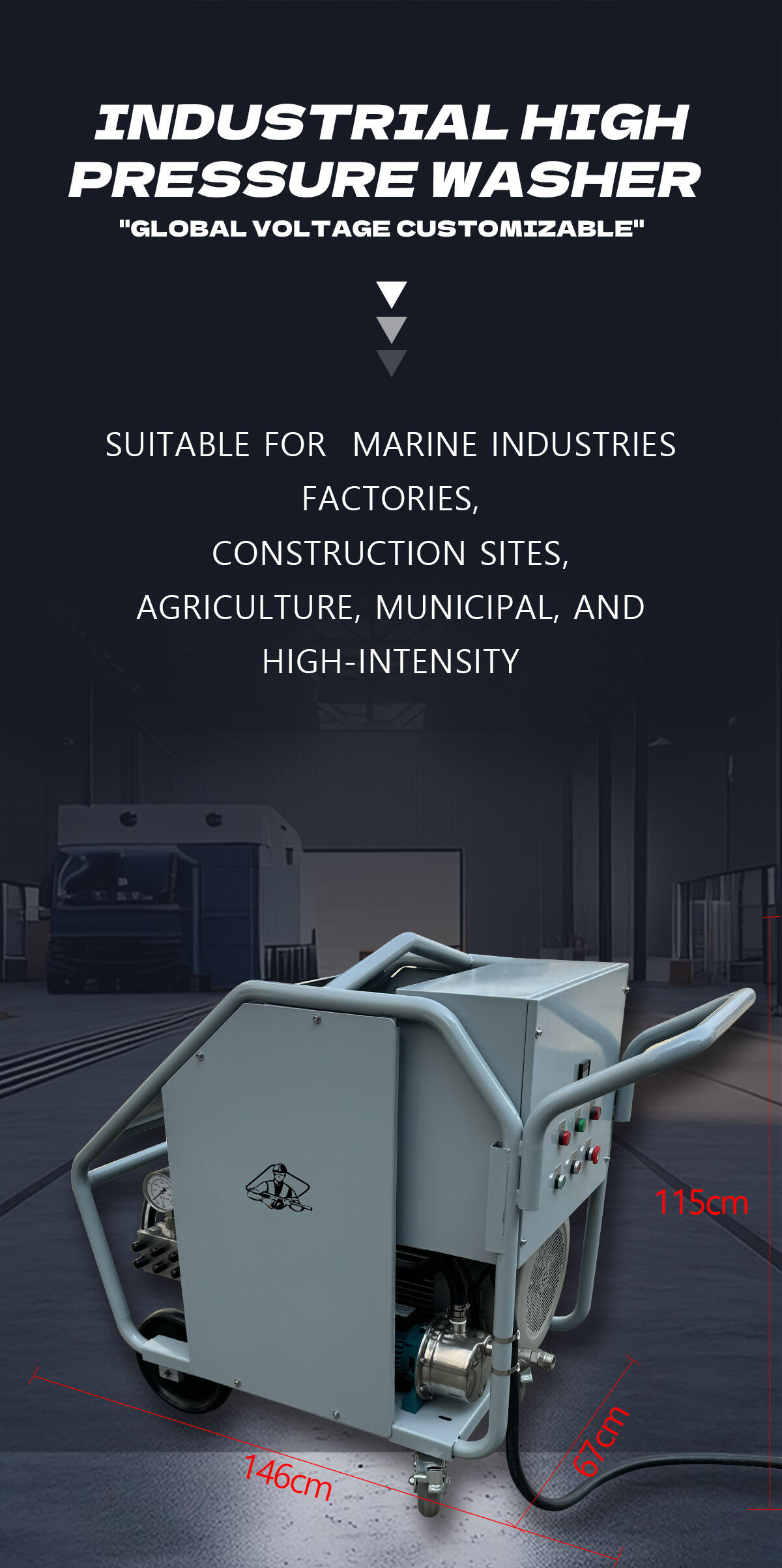37KW 14500Psi 1000Bar 22Lpm Commercial Buildings Washing and Cleaning Industrial High Pressure Washer  Remove Rust Deburring supplier