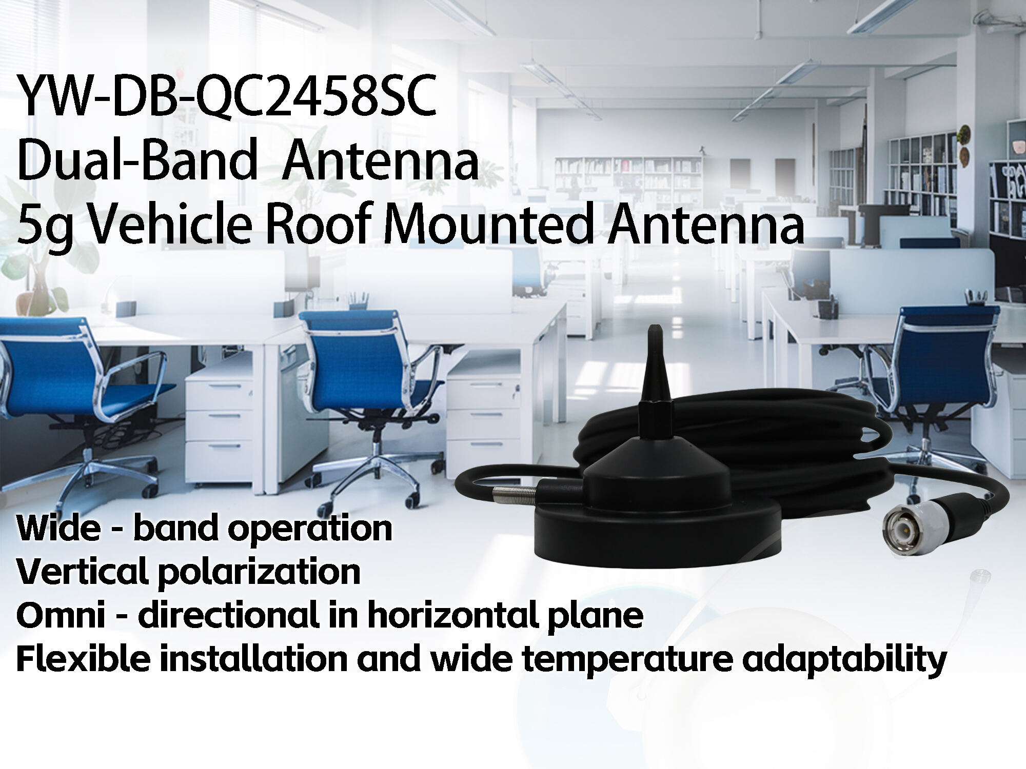 product dual band vehicle roof mounted antenna 2400 2500mhz  5150 5850mhz frequencies vertical polarization for general gps  gnss 5g-2
