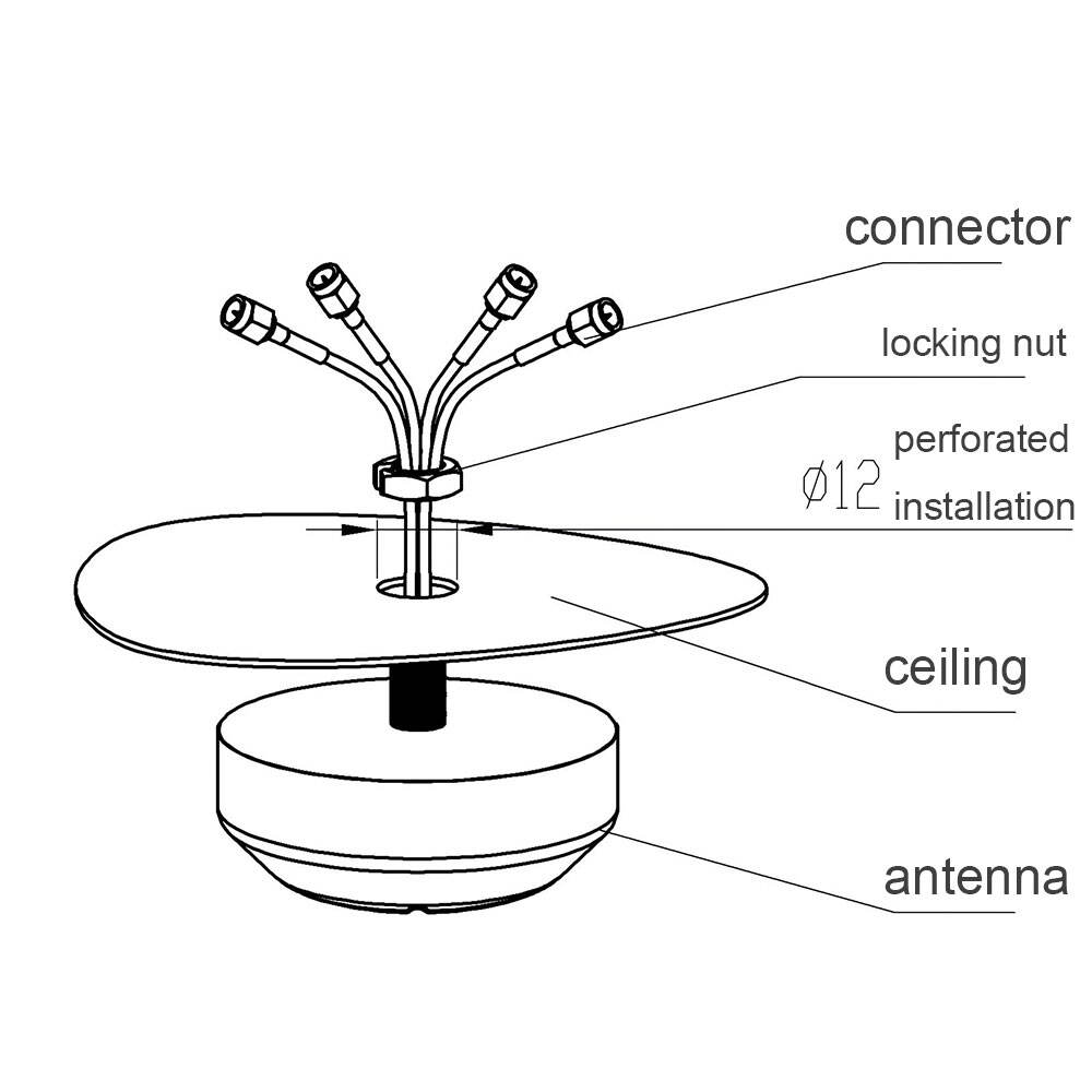 High-Gain Dual Band 2.4GHz/5GHz WiFi 4X4 MIMO 5G Omnidirectional Ceiling Antenna supplier