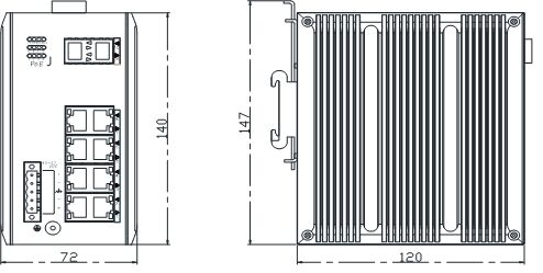 Industrial 10 Ports Gigabit Unmanaged 8-Ports 10/100/1000Mbps Ethernet DC 12V~57V Din Rail 1000M SFP Network Switch manufacture
