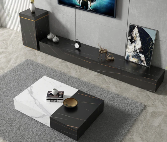YDSTONE Modern Luxurious Black Veneered Granite Island for Restaurants Bathrooms Vanities Dining Living Room Marble Countertop manufacture
