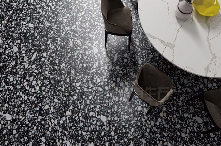 Polished Prefabricated Black Epoxy Ceramic Terrazzo Tiles Artificial Stone Terrazzo Flooring details