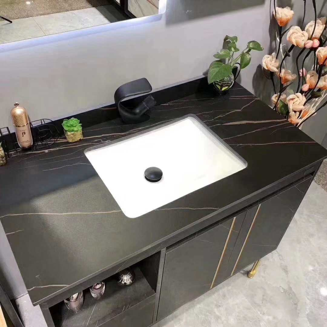 YDSTONE Modern Luxurious Black Veneered Granite Island for Restaurants Bathrooms Vanities Dining Living Room Marble Countertop factory