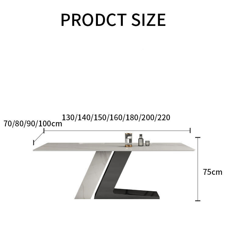 YDSTONE Modern Light Luxury Stainless Steel Dining Table Natural Custom Marble Top Rectangular Home Furniture Waterproof Feature details