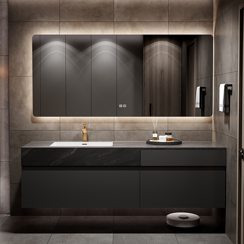 YDSTONE Modern Luxurious Black Veneered Granite Island for Restaurants Bathrooms Vanities Dining Living Room Marble Countertop details