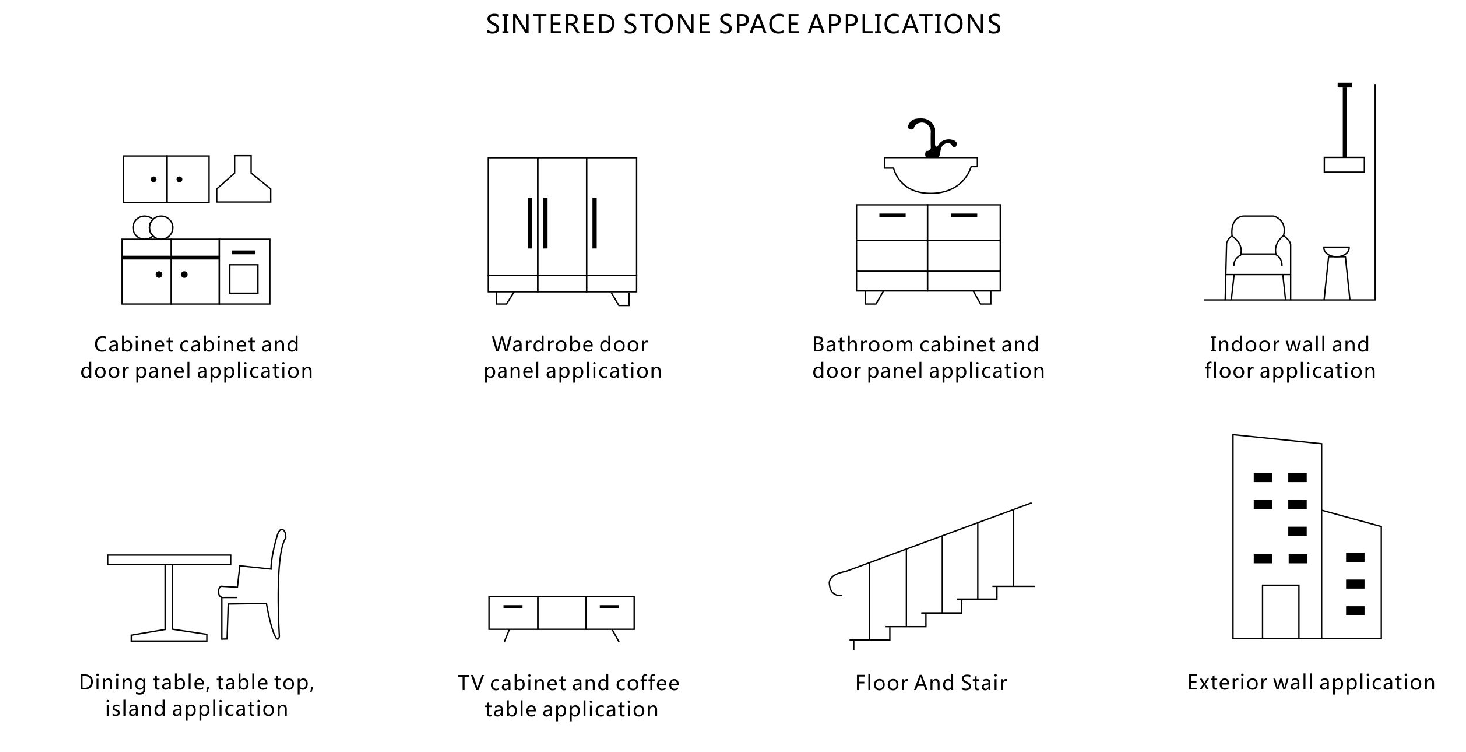 YDSTONE Modern Luxurious Black Veneered Granite Island for Restaurants Bathrooms Vanities Dining Living Room Marble Countertop details