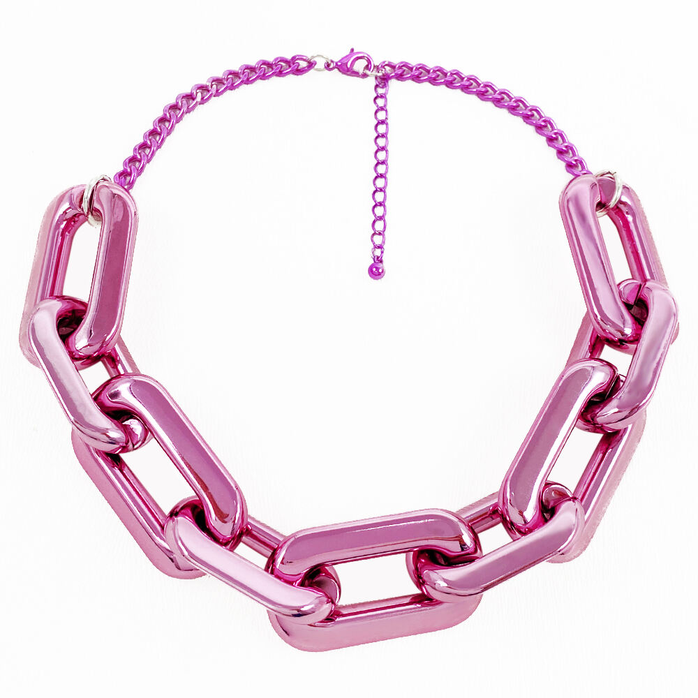 product women necklace trending jewelry  hiphop fashion big link chain geometric acrylic charm pendant  jewelry necklace for girls-2