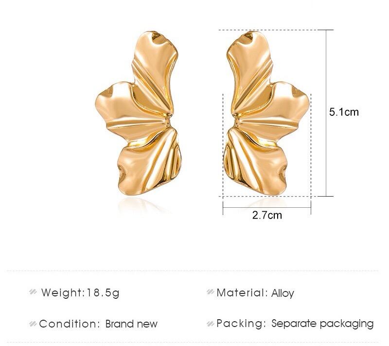 product the new trend in 2025 irregular alloy flower petals gold plated luxury designer jewelry and fashionable earrings for women-1