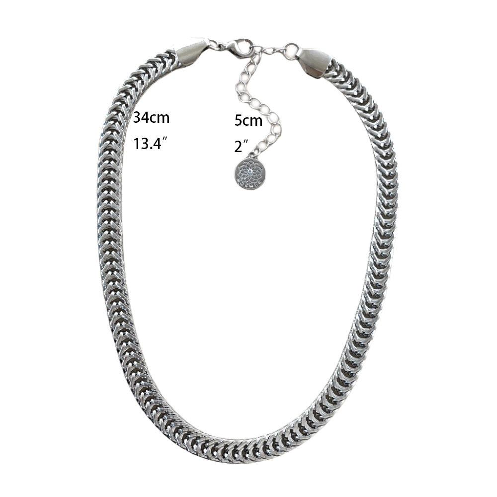 product 2025 cuban link chain necklace double fishbone fashion design custom simple personality style for wholesale collarbone link-1