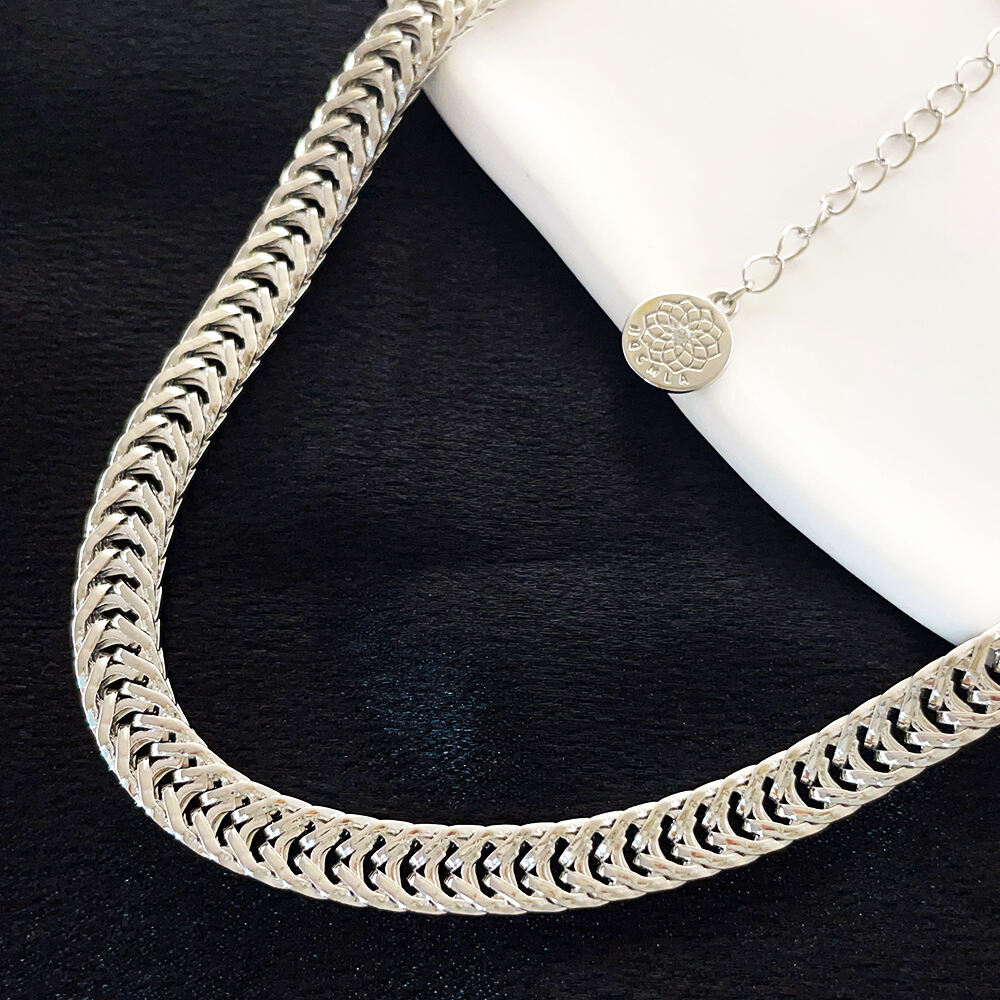 product 2025 cuban link chain necklace double fishbone fashion design custom simple personality style for wholesale collarbone link-6