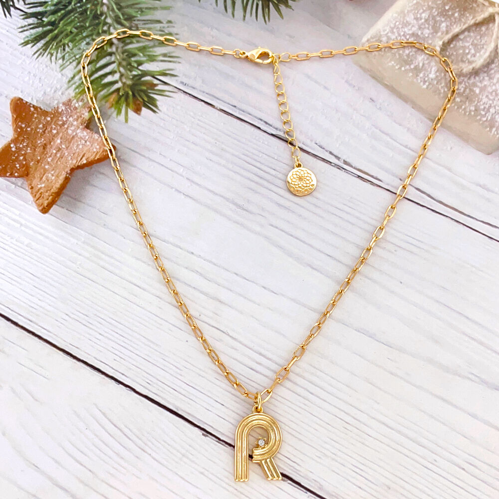 product factory custom initial a z letters gold plated link chain necklace womens classic style fashion jewelry cute strange design-3