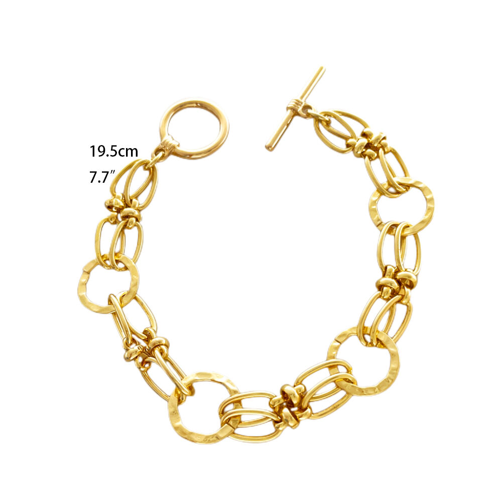 product simple design 18k gold plated womens bracelet fashion link chain charm bangles fashionable charm bracelets trending jewelry-1