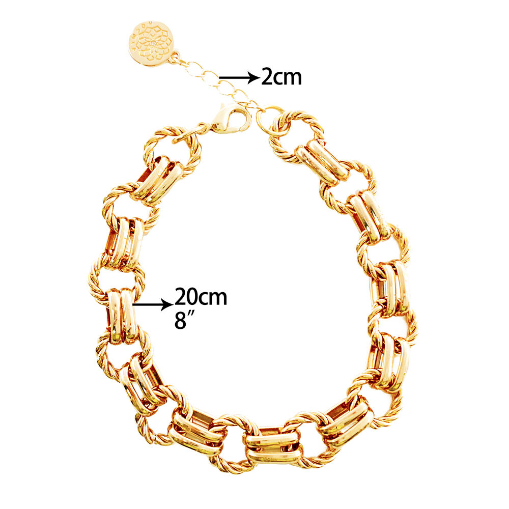 custom hot sale gold plated alloy link fashion jewelry gift accessory chain bracelets  bangles for women-1