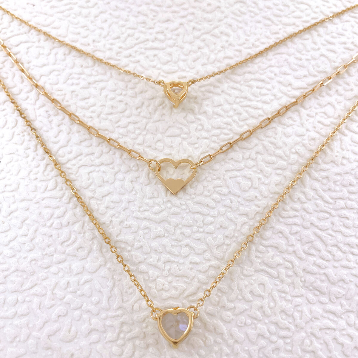 product hot sales custom gold plated diamond necklace for women multi layer link chain zircon heart classic style zinc alloy jewelry-5