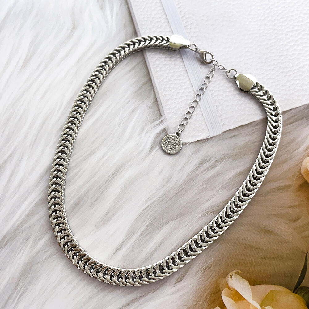 product 2025 cuban link chain necklace double fishbone fashion design custom simple personality style for wholesale collarbone link-3