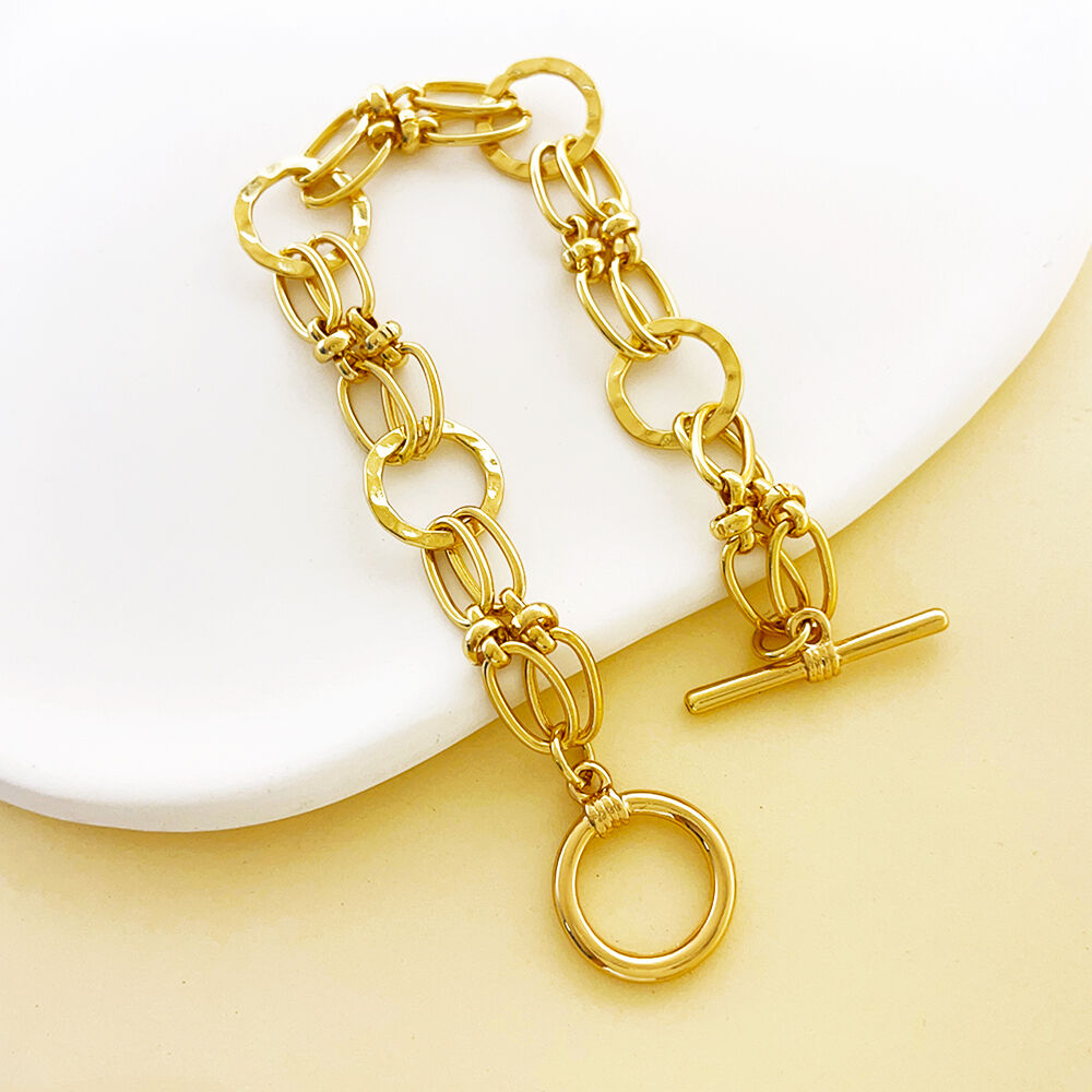 product simple design 18k gold plated womens bracelet fashion link chain charm bangles fashionable charm bracelets trending jewelry-6