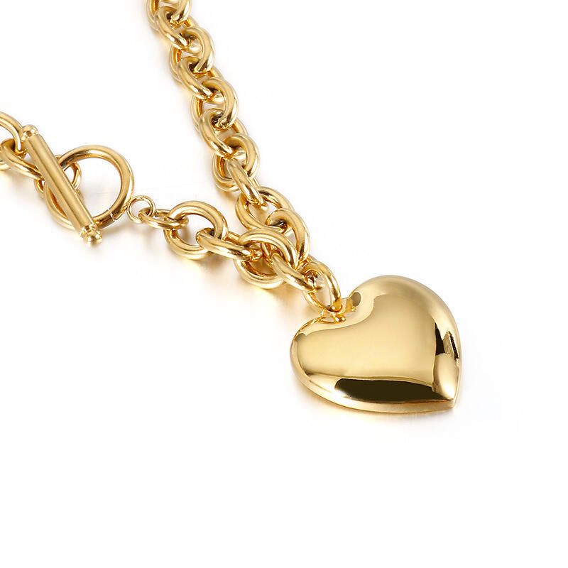 product jewelry sets stainless steel bracelet and necklace set personalized simple heart shaped luxury designer jewelry l-5