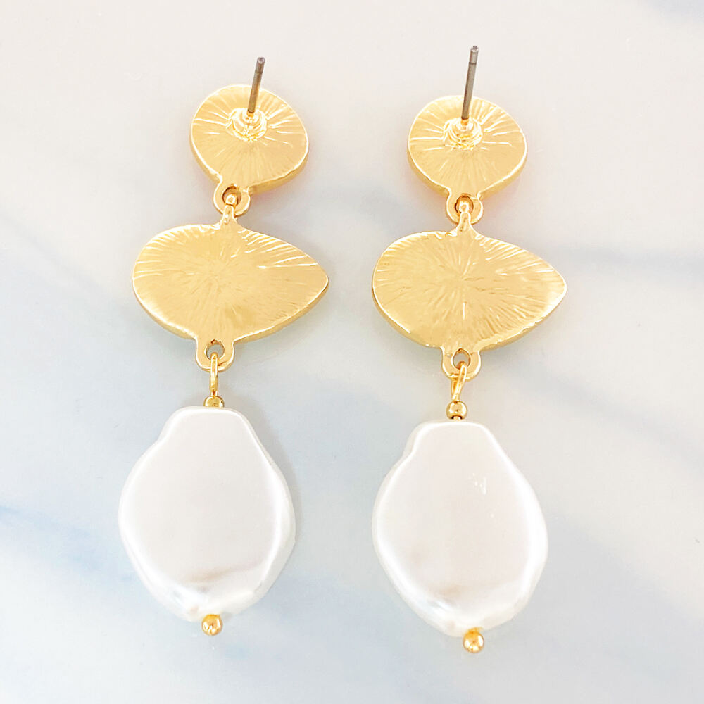 Custom Korean Fashion Jewelry Wholesale Glamour Color Resin Geometric Gold Plated Acrylic Pearl Drop Earrings for Women manufacture