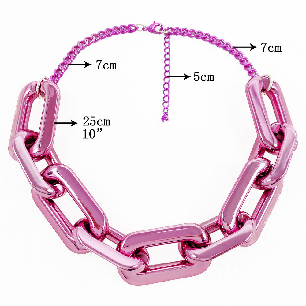 product women necklace trending jewelry  hiphop fashion big link chain geometric acrylic charm pendant  jewelry necklace for girls-1