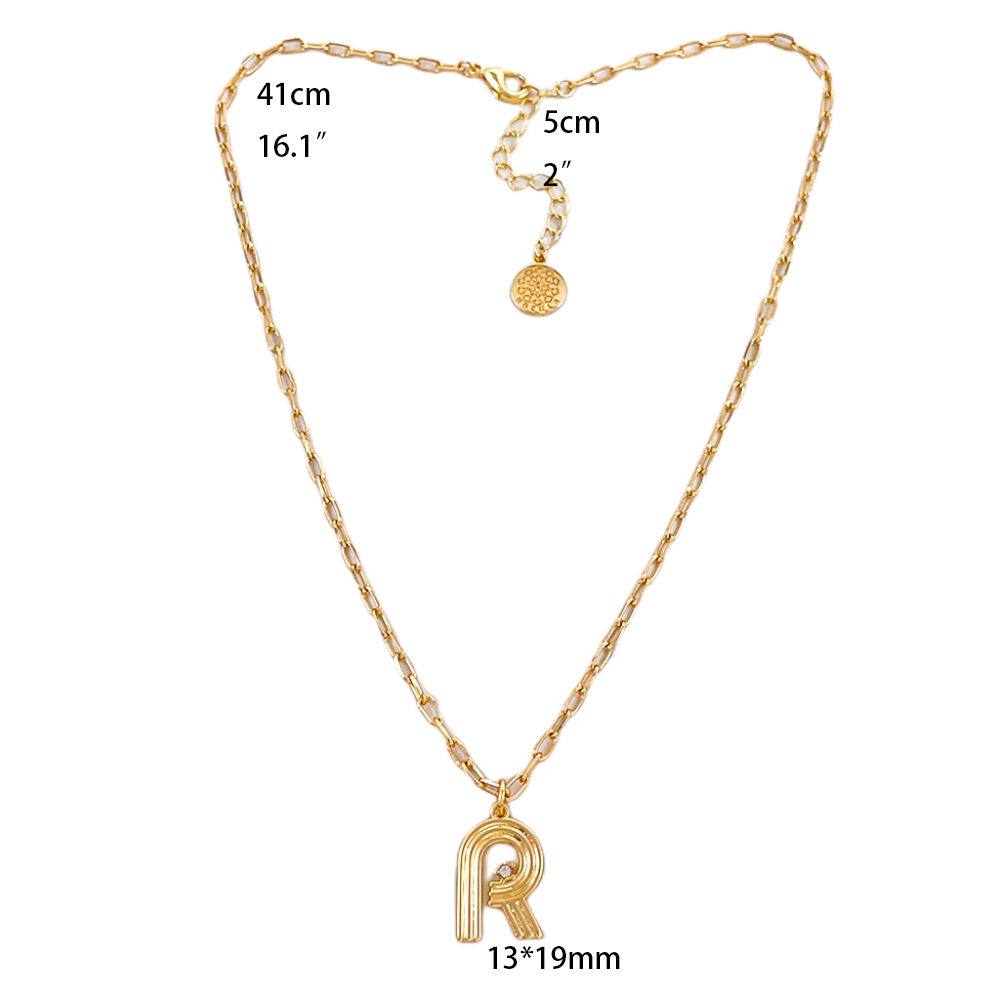 product factory custom initial a z letters gold plated link chain necklace womens classic style fashion jewelry cute strange design-1