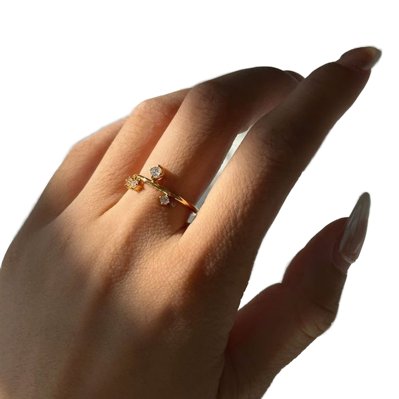 2024 New Trendy 18k PVD Gold Plated Minimalist Wedding Ring for Women Super Shine Zircon Inlay Customizable for Engagement manufacture
