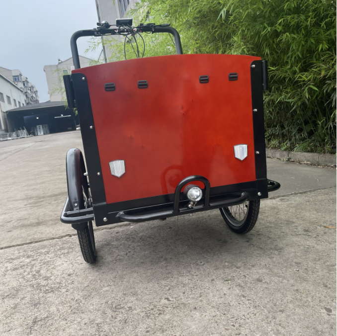 Child seat front loading three wheel electric cargo bike e cargo bike  for loading kids details