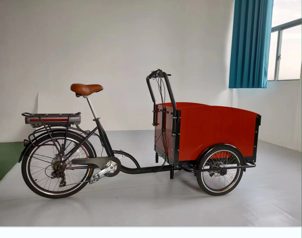 sustainable lithium battery 24inch cargo e-bikes long seat cargo bike electric family cargo bike child seat factory