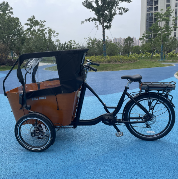 Electric 24''/26 inch 250w/350w/500w automatic balance device Child transport family cargo bike electric bike factory