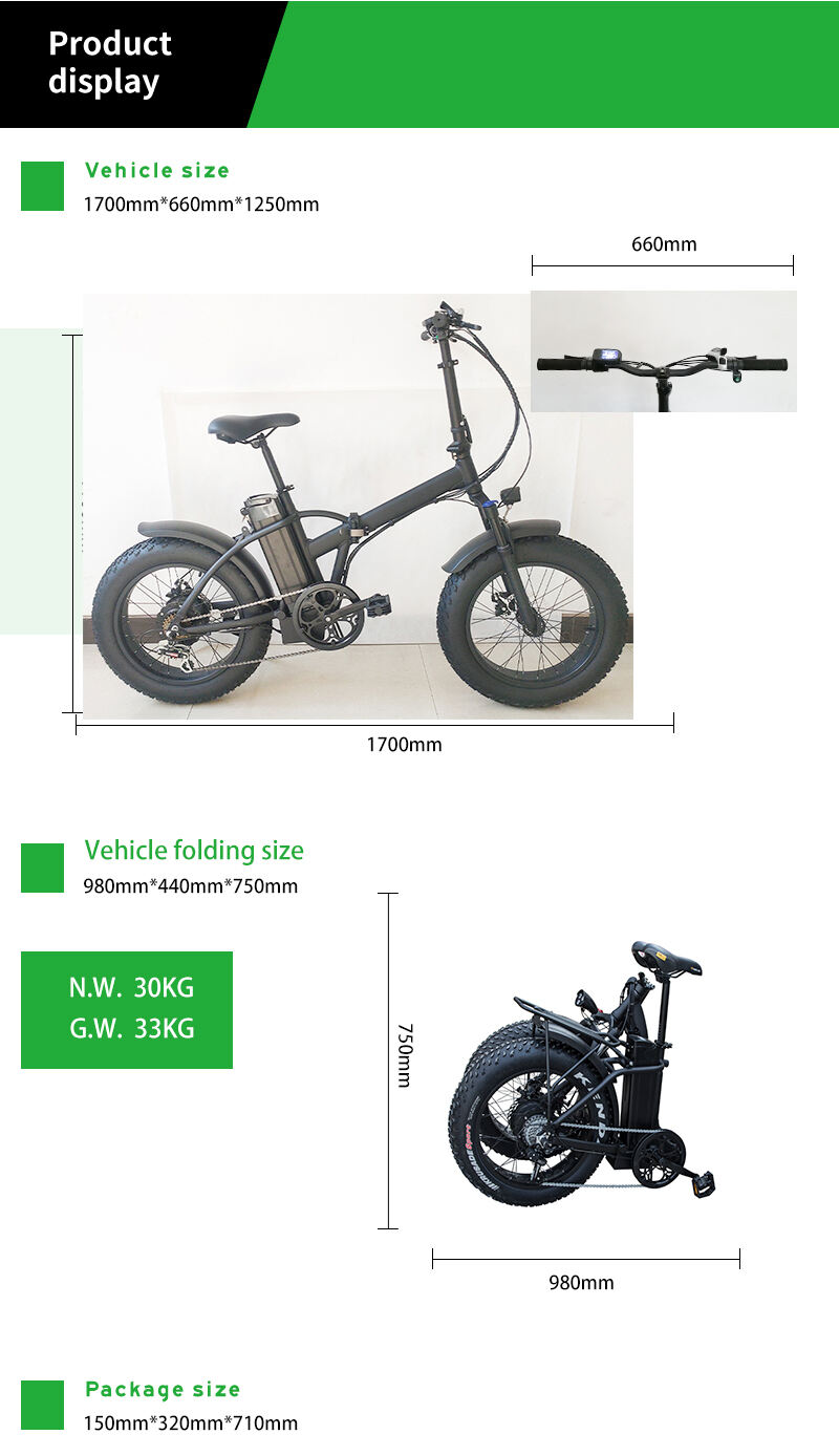 20inch fat tyre foldable electric fat bike rear motor small folding ebike factory