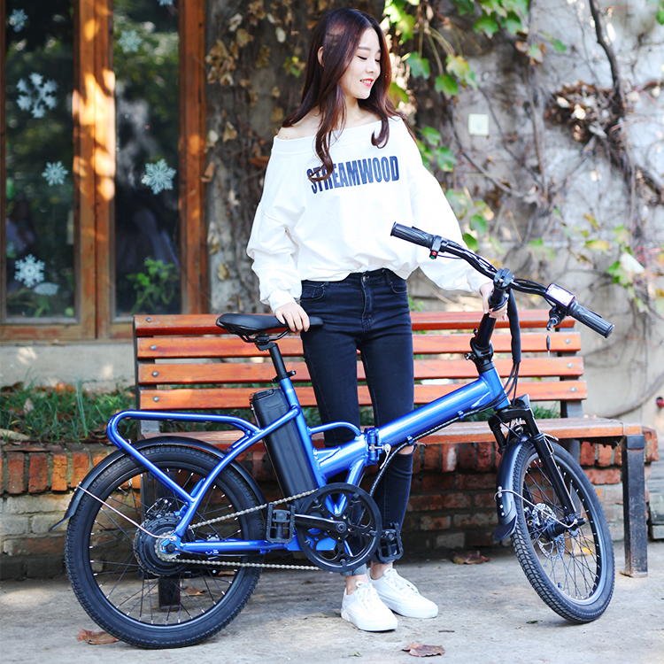 Foldable E bicycles 20 inch fat tire electric moped bike 350W 500W 750W small folding electric bike affordable electric bike factory