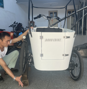 Dutch Tricycle Electric Cargo Bike 3 Wheel Coffee Bike Trailers Max Set Steel Motor Frame Power Battery Style Time Charging Gear manufacture