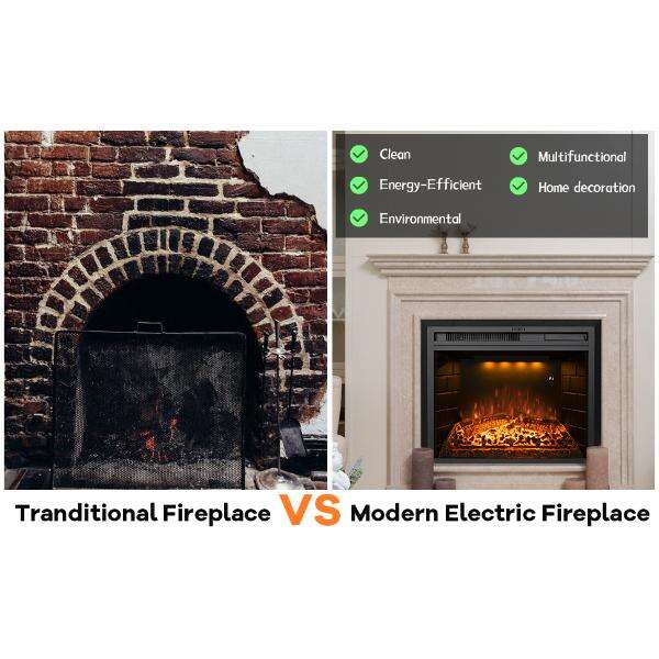 Create a cozy atmosphere in your living room or bedroom with our easy-to-install thin electric fireplace insert.