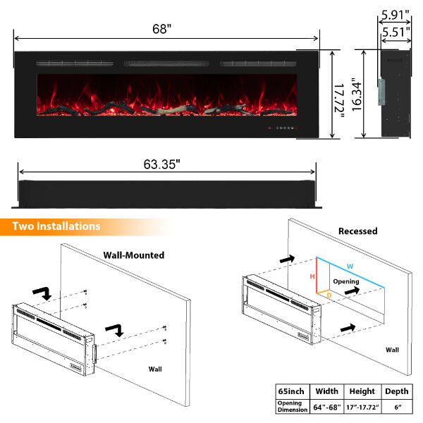 Utilizando una chimenea de pared plana: