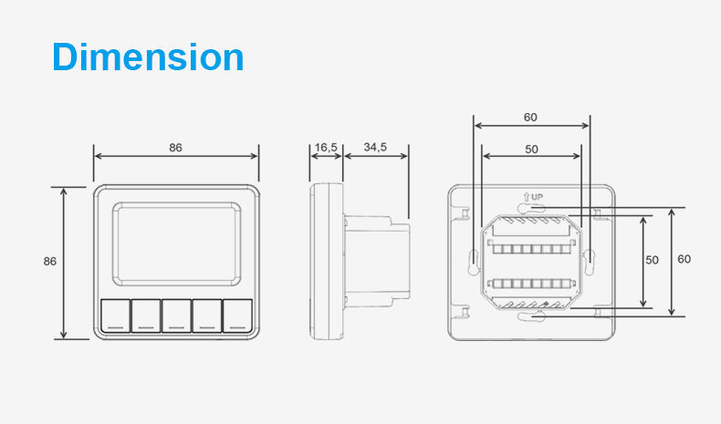 Bandary FC182-5DO modbus programmable air conditional large screen room smart thermostat details