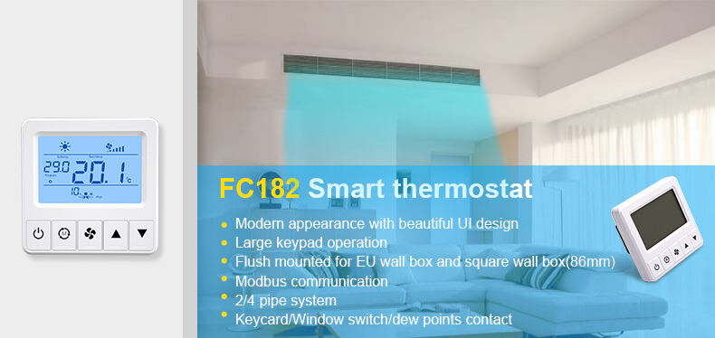 Bandary FC182-5DO modbus programmable air conditional large screen room smart thermostat factory