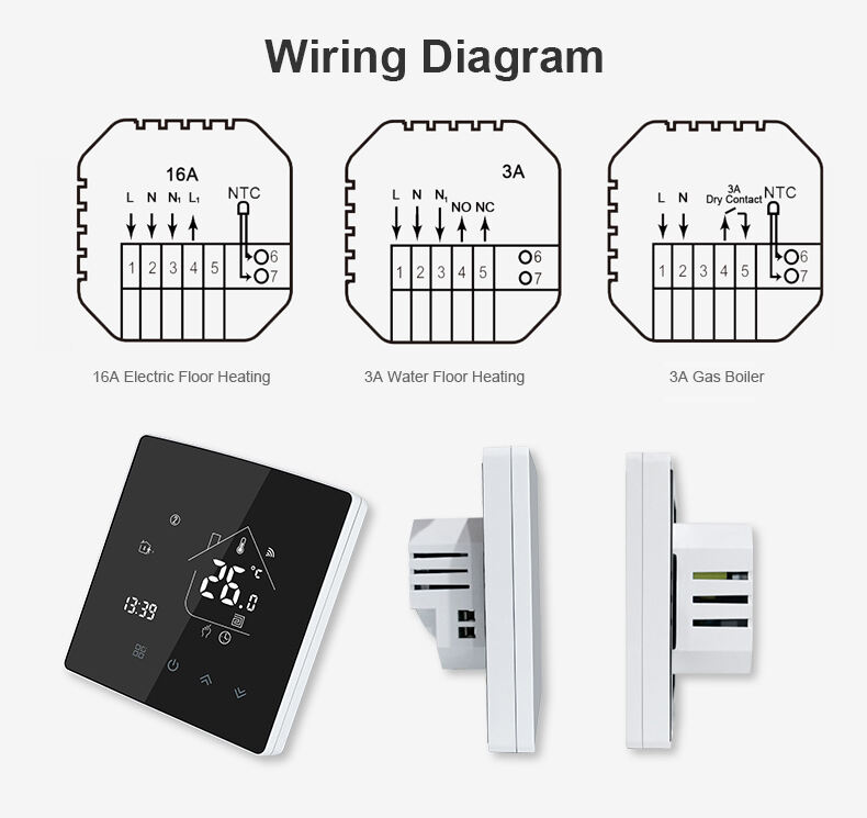 Bandary 16A 3A 220V Digital Smart Home Digital Programmable Electric Floor Heating Thermostat Smart Wifi factory